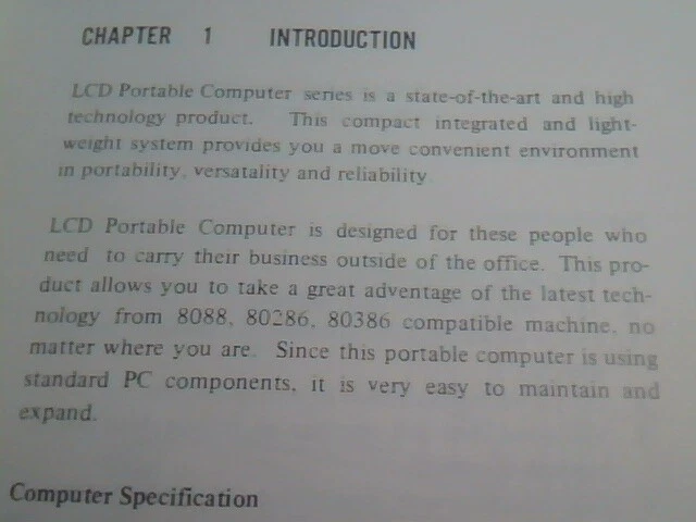 User's Manual + Assembly Guide - LCD Portable Computers 8088 80286 80386 - image 5