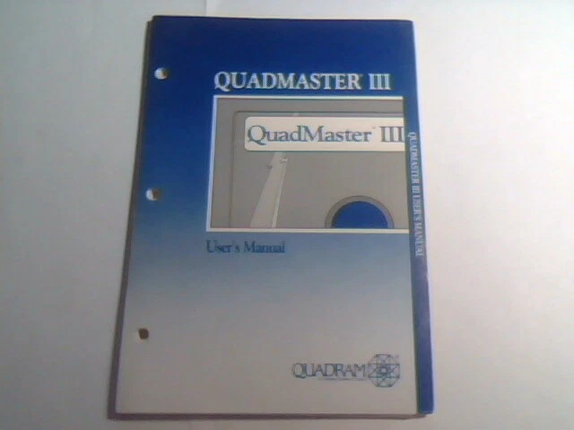 User's Manual Guide - QuadMaster III Quadram 1985 12-9556-01 rev 4