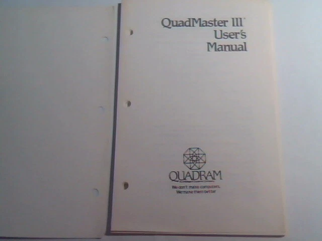 User's Manual Guide - QuadMaster III Quadram 1985 12-9556-01 rev 4 - image 3