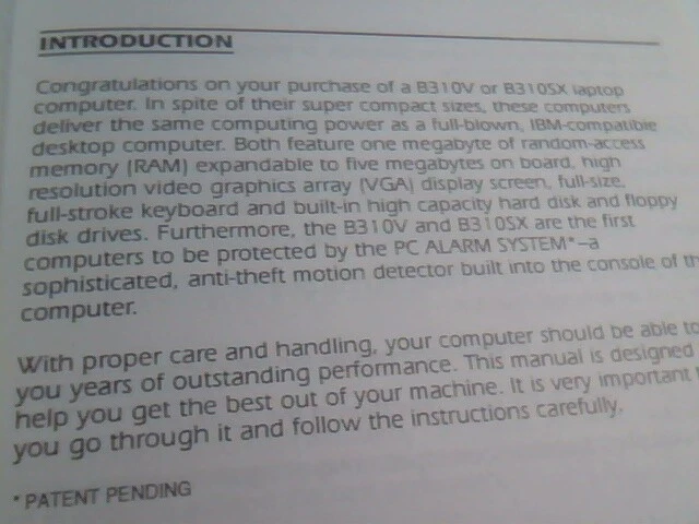 User's Manual Guide - B310V B310SX Bondwell Slim Laptop 1991 third edition - image 4