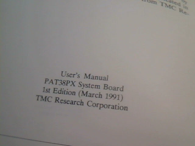 User's Manual Guide - PAT38PX System Board by TMC Research Ver 3.0 - image 4