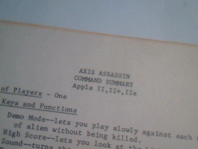 Axis Assassin game by John Field Electronic Arts - floppy disk Apple ii ii+ iie - image 6