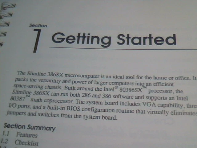 User's Guide Manual - 16/20MHz Slimline 386SX Microcomputer MAN-00757-10 Ver 1.0 - image 5