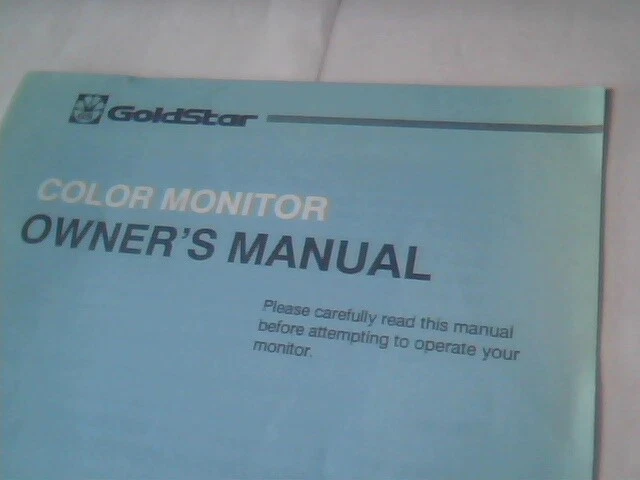User's Guide Manual - Goldstar Color Monitor 1465 - image 3