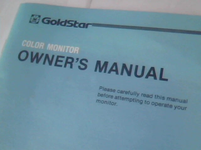 User's Guide Manual - Goldstar Color Monitor 1430/1425 Plus - image 2
