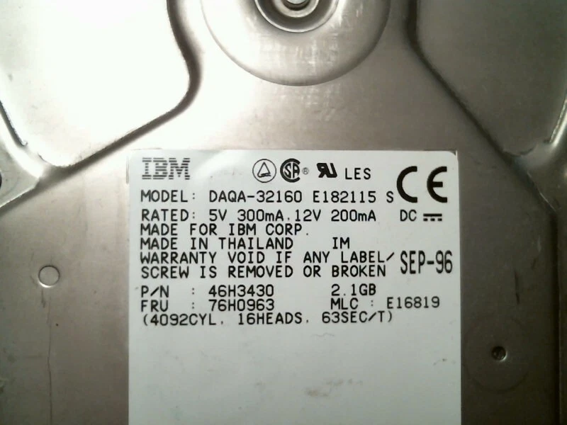 IDE Hard Disk Drive IBM DAQA-32160 46H3430 76H0963 E16819 - image 2