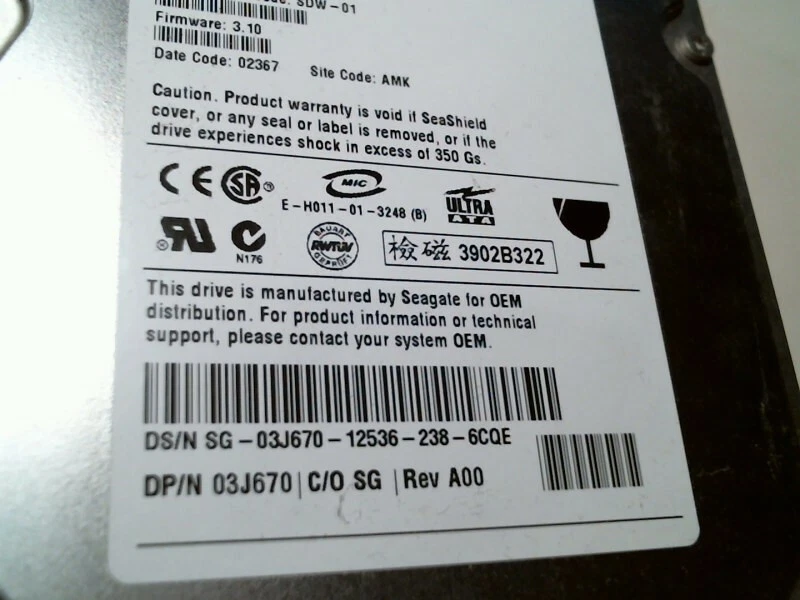 IDE Hard Disk Drive Seagate Barracuda ATA IV ST340016A 9T6002-032 100165536 - image 3