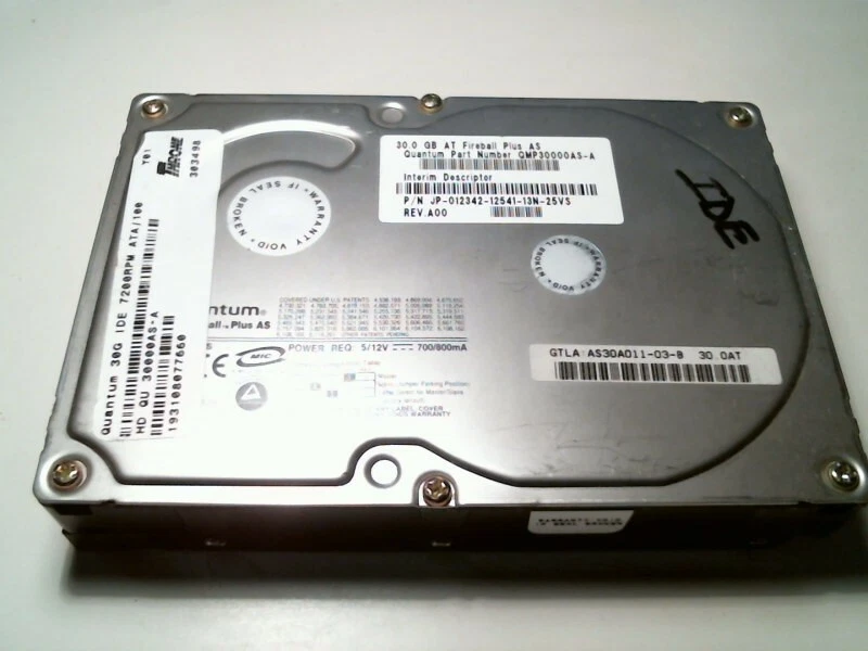 IDE Hard Disk Drive Quantum Fireball Plus AS AS30A011-03-B 60GB QMP30000AS-A
