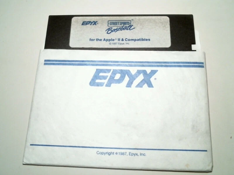 5.25" floppy disk - Epyx Street Sports Baseball game Apple II 1987