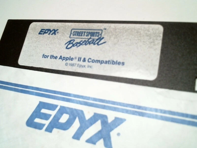5.25" floppy disk - Epyx Street Sports Baseball game Apple II 1987 - image 2