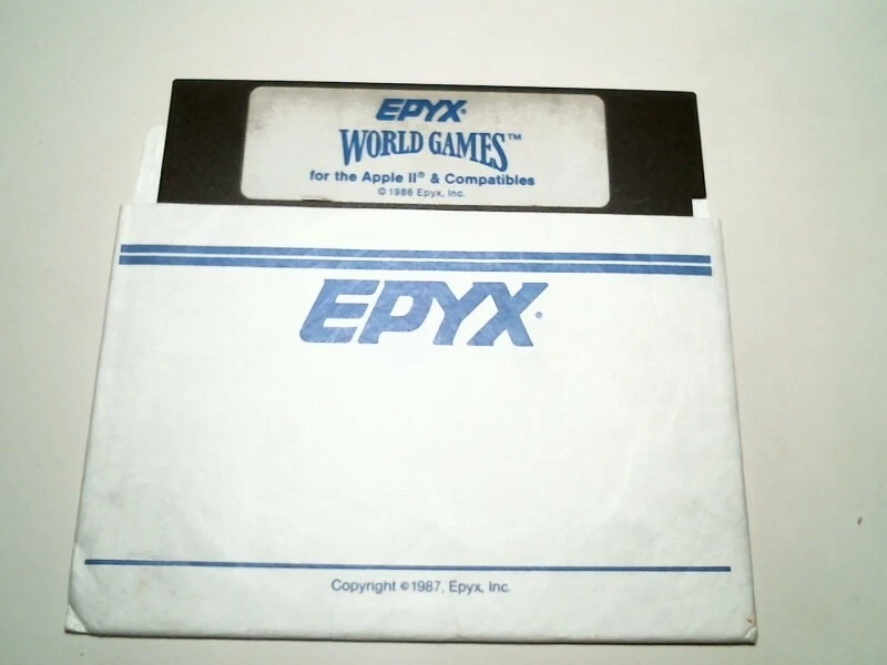 5.25" floppy disk - Epyx World Games Apple II 1986