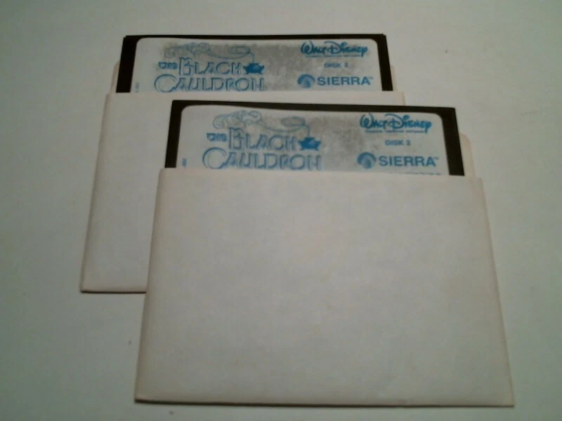 5.25" floppy disk - Walt Disney The Black Cauldron Sierra Disks Two and Three