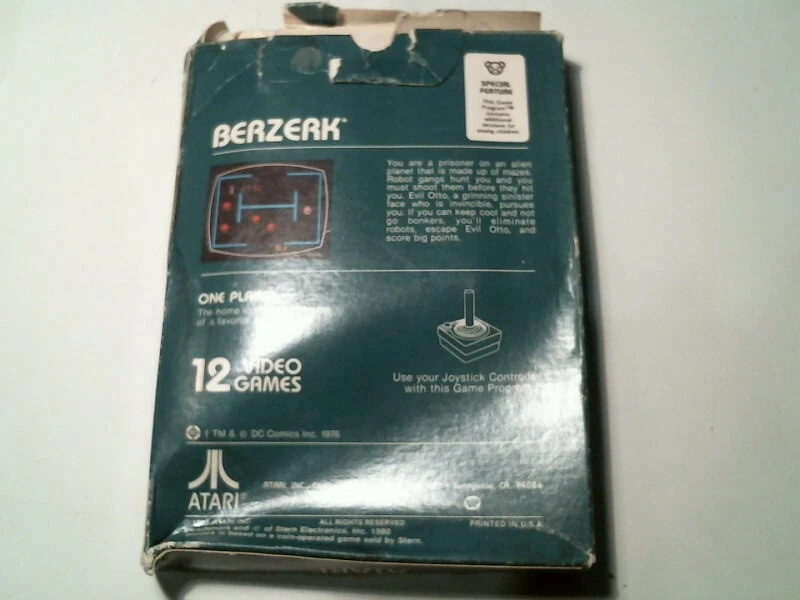 Original box + manual + video game cartridge ATARI Berzerk CX2650 1982 - image 3