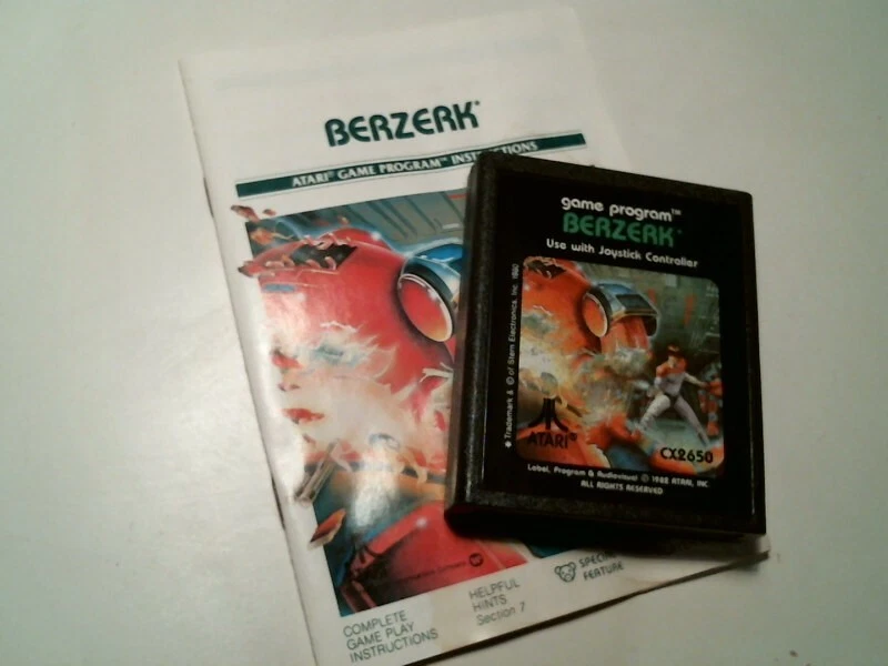 Original box + manual + video game cartridge ATARI Berzerk CX2650 1982 - image 5