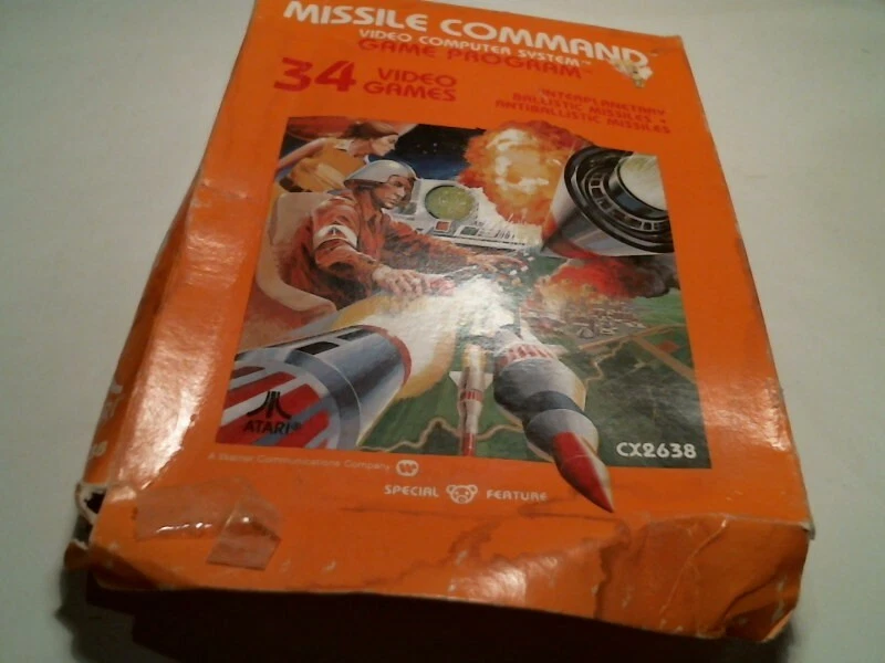 Original box + manual + video game cartridge ATARI Missile Command CX2638 1981 - image 2