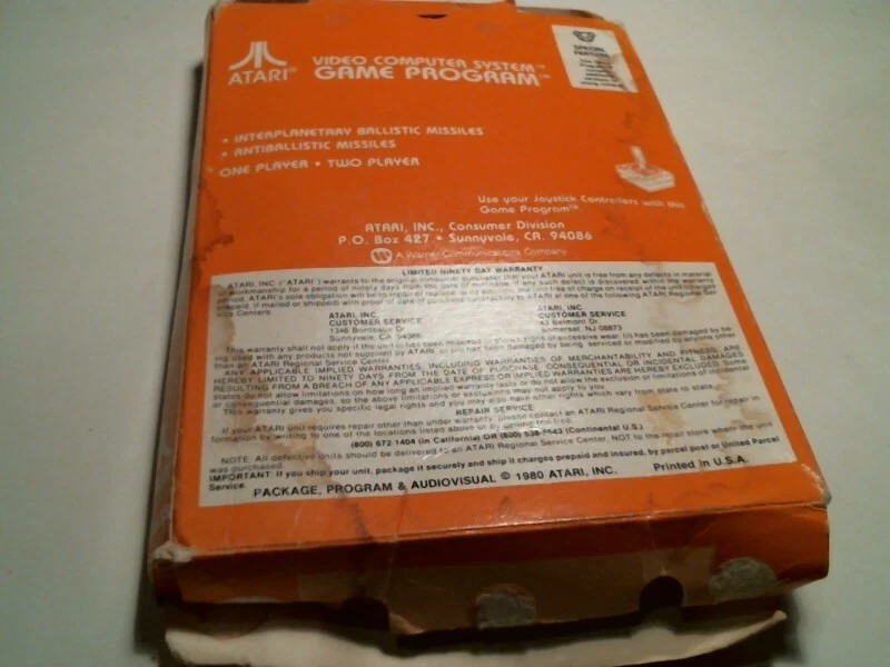 Original box + manual + video game cartridge ATARI Missile Command CX2638 1981 - image 3