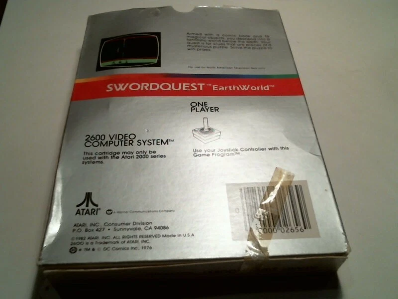 Original box + video game cartridge ATARI Sword Quest 2600 EarthWorld 1982 - image 3