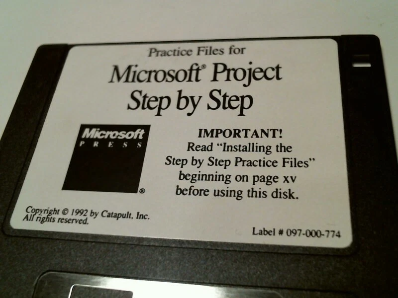 Practice Files for Microsoft Project Step by Step 1992 - 3.5" floppy disk - image 2