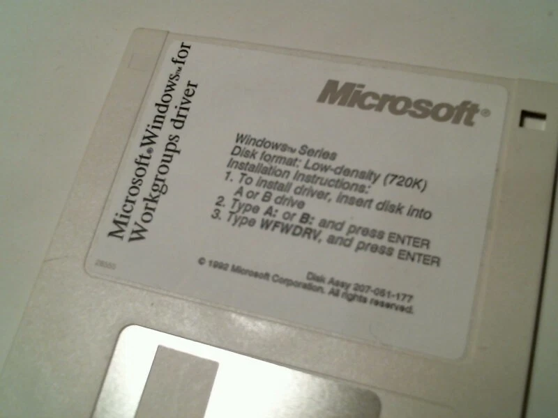 Microsoft Windows for Workgroups Driver low density 720K - 3.5" floppy disk - image 3