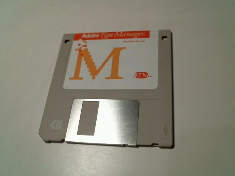 Adobe Type Manager Windows version ATM 1990 - 3.5" floppy disk