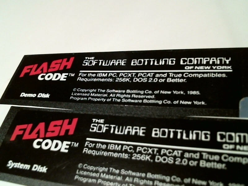 Flash Code Software Bottling Company System and Demo IBM PC - 5.25" floppy disks - image 3