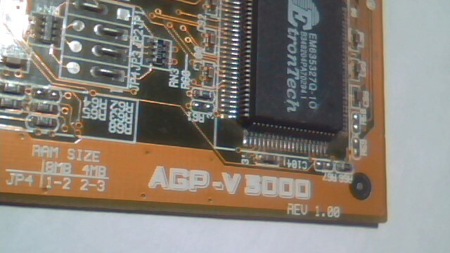 AGP Video Graphics Card ASUS AGP-V3000 v1.00 nVidia Riva 128 4MB composite A/V - image 4