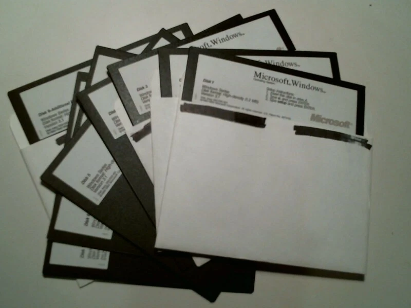 Microsoft Windows Version 3.1 Operating System high density - 5.25" floppy disks