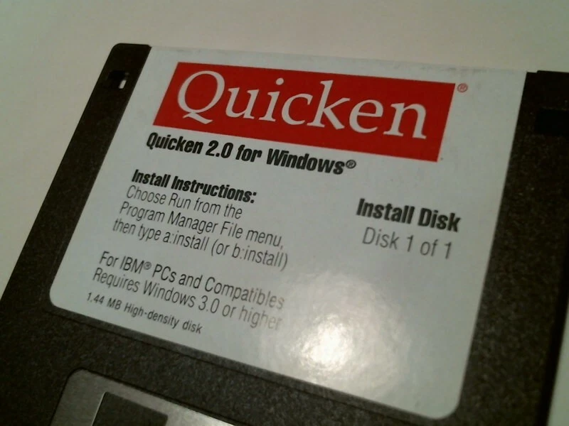 Quicken 2.0 for Windows Install high density Intuit 1992 - 3.5" floppy disk - image 2