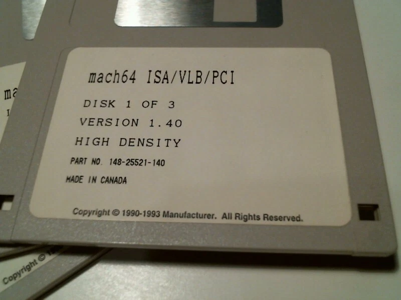 mach64 ISA/VLB/PCI Ver 1.40 148-25521-140 - 3.5" floppy disk - image 2