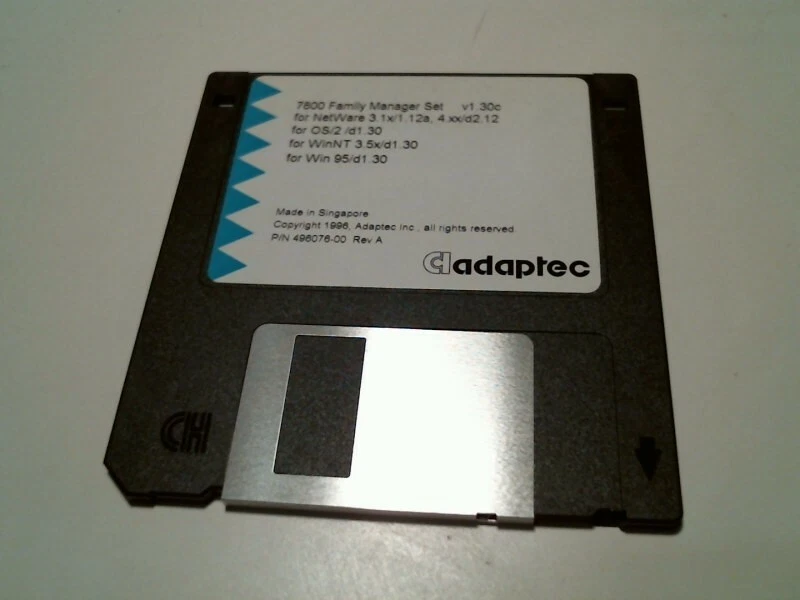 Adaptec 7800 Family Manager Set NetWare v1.30c OS/2 Win NT 95 - 3.5" floppy disk
