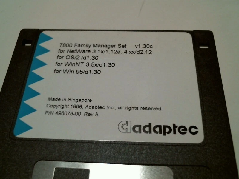 Adaptec 7800 Family Manager Set NetWare v1.30c OS/2 Win NT 95 - 3.5" floppy disk - image 2