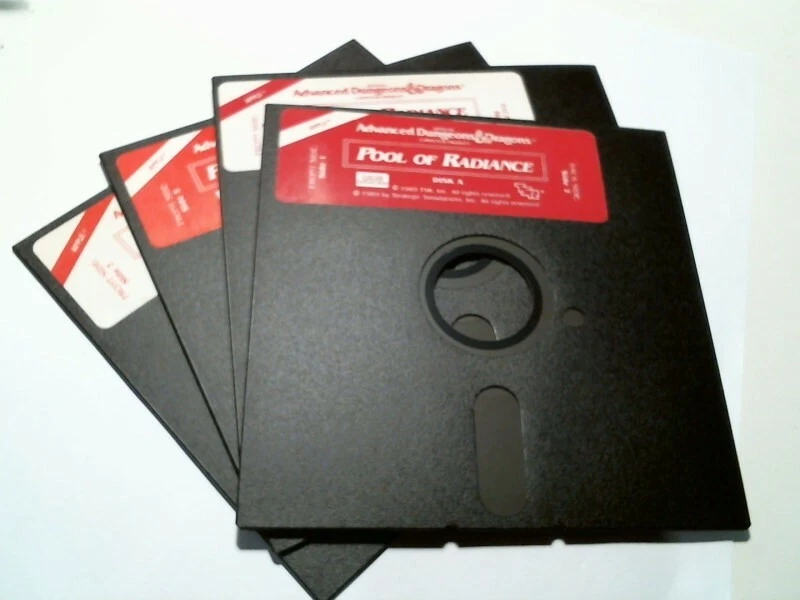 Advanced Dungeons and Dragons Pool of Radiance Apple game - 5.25" floppy disks