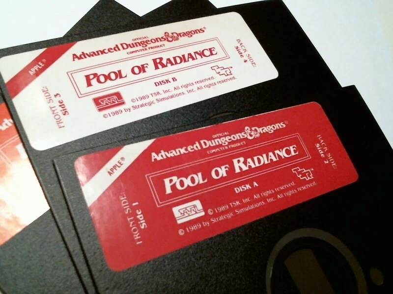 Advanced Dungeons and Dragons Pool of Radiance Apple game - 5.25" floppy disks - image 2