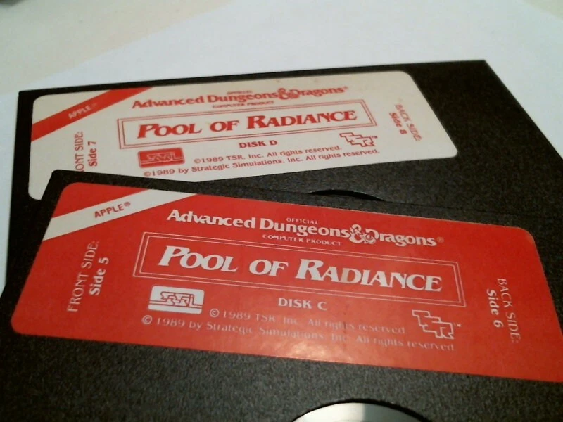 Advanced Dungeons and Dragons Pool of Radiance Apple game - 5.25" floppy disks - image 4