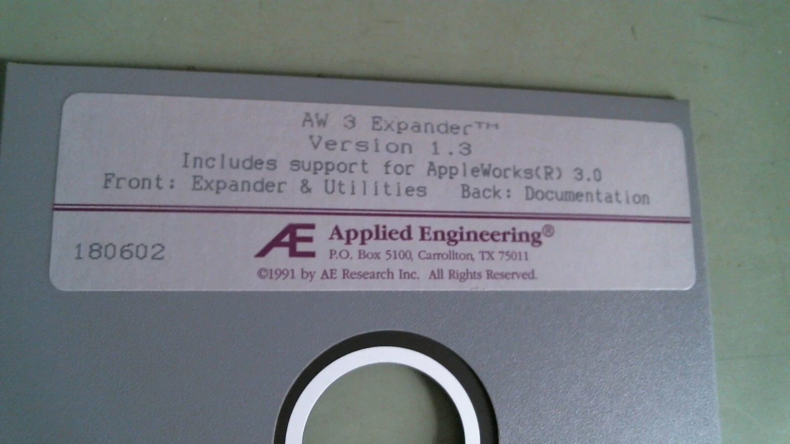 AW 3 Expander and Utilities Version 1.3 AppleWorks AE Applied Engineering 5.25" - image 2
