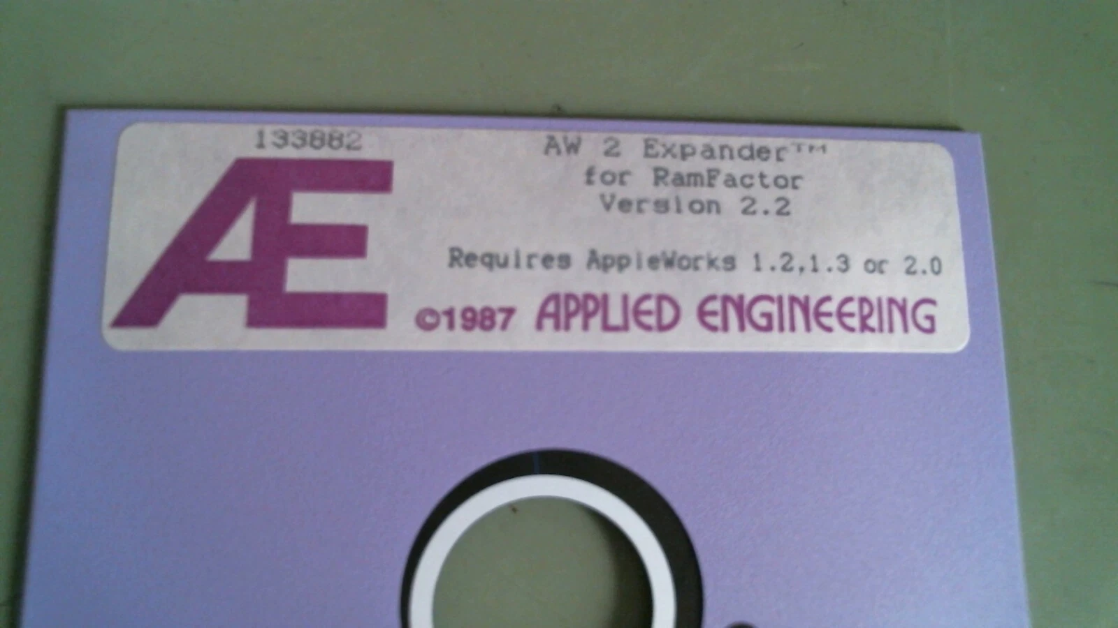 AW 2 Expander RamFactor Version 2.2 AppleWorks AE Applied Engineering 5.25" - image 2