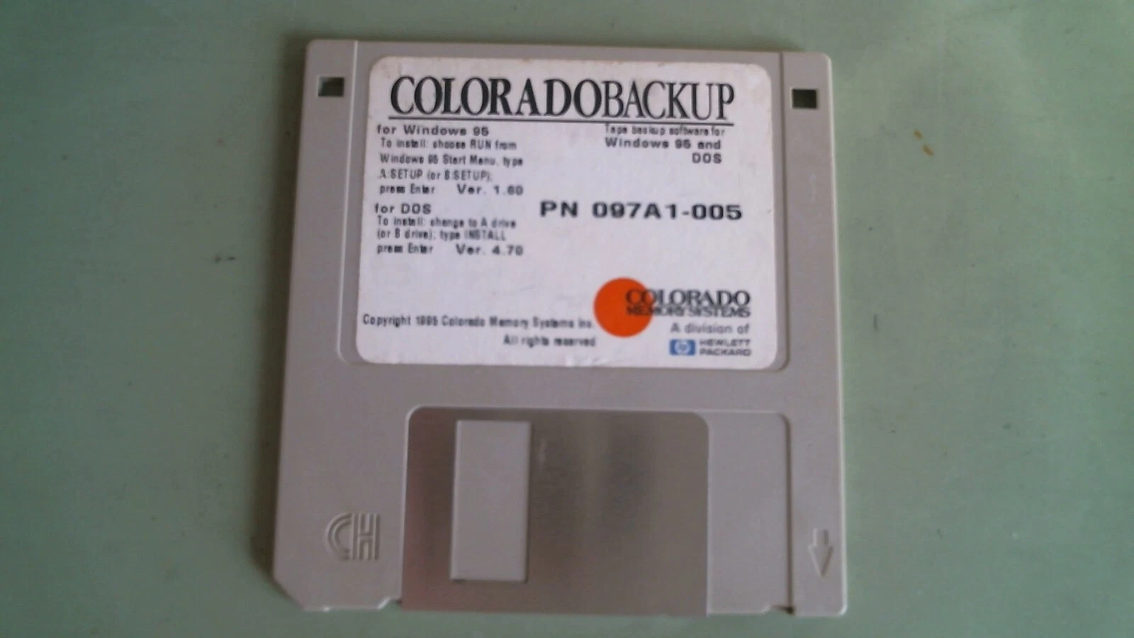 Colorado Tape Backup Windows 95 DOS 097A1-005 HP - 3.5" floppy disk