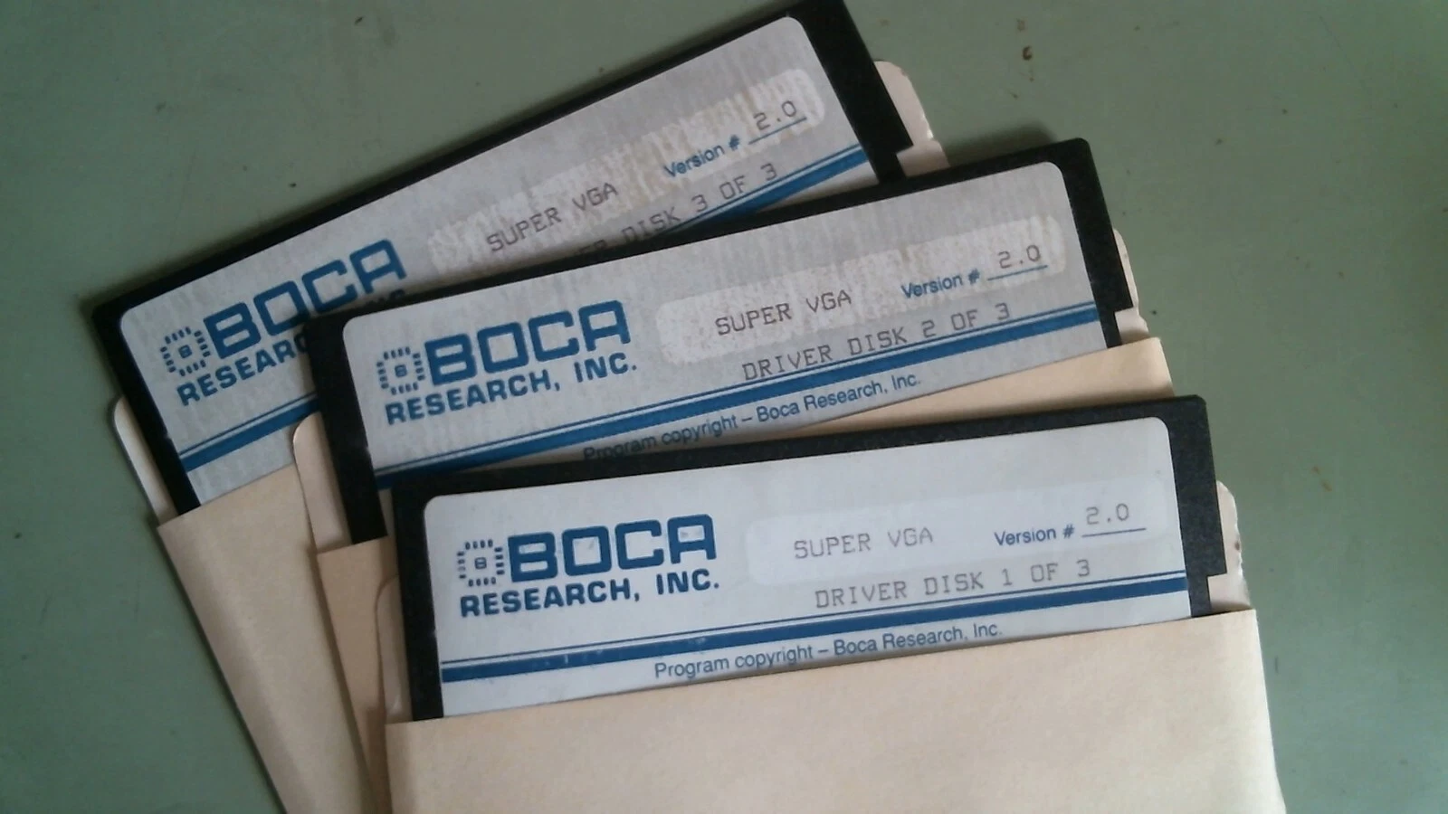 Boca Research Super VGA Drivers Version 2.0 - 5.25 floppy disks