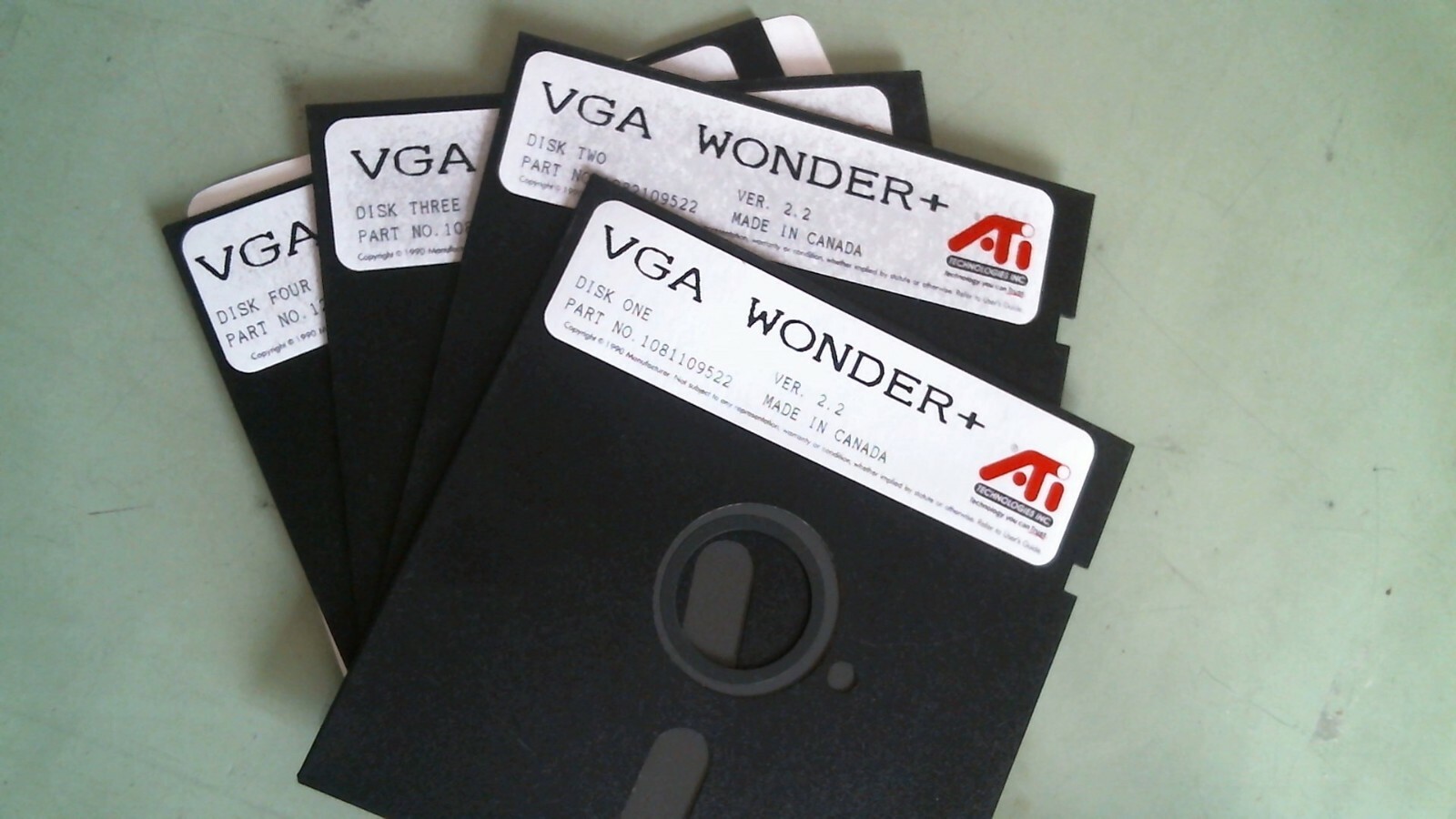 VGA Wonder+ Ver 2.2 ATI Technologies 1081109522 - 5.25 floppy disks