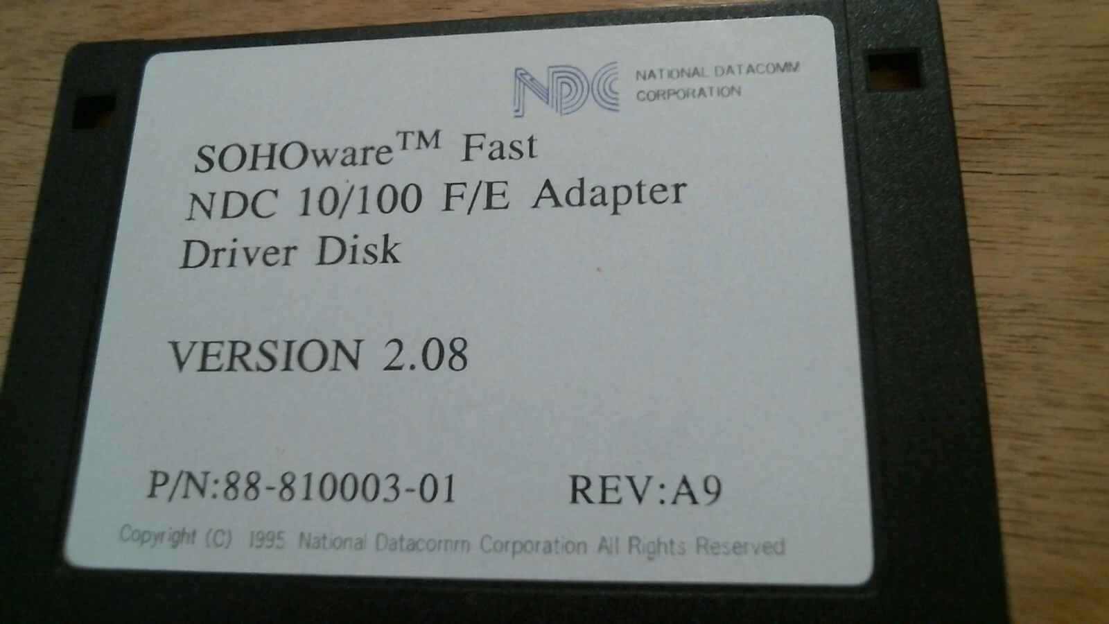 SOHOware Fast NDC 10/100 F/E Adapter Driver Ver 2.08 - 3.5" floppy disk - image 2