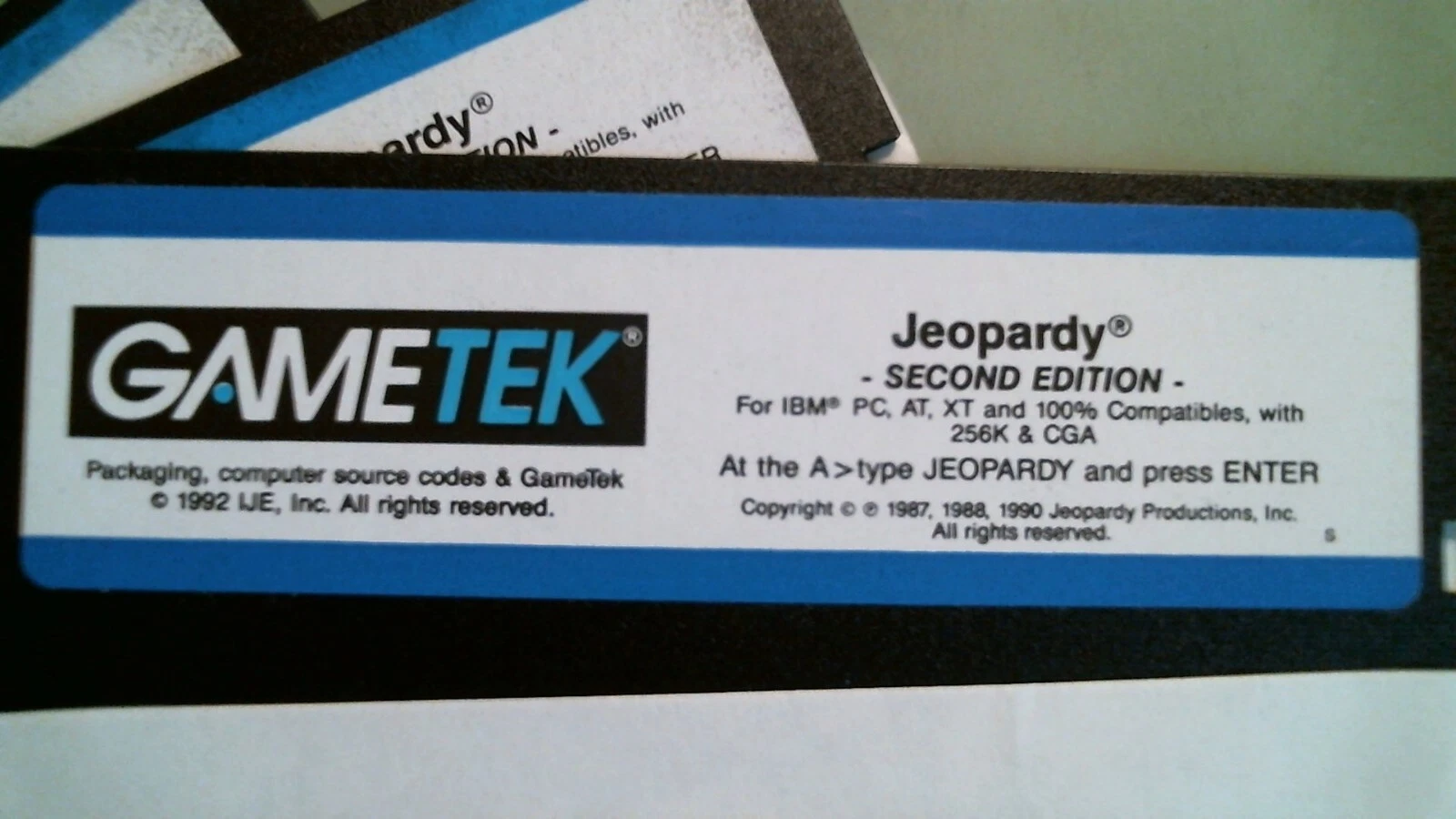 GameTek Jeopardy First Second and Sport editions 1992 - 5.25 floppy disks - image 2