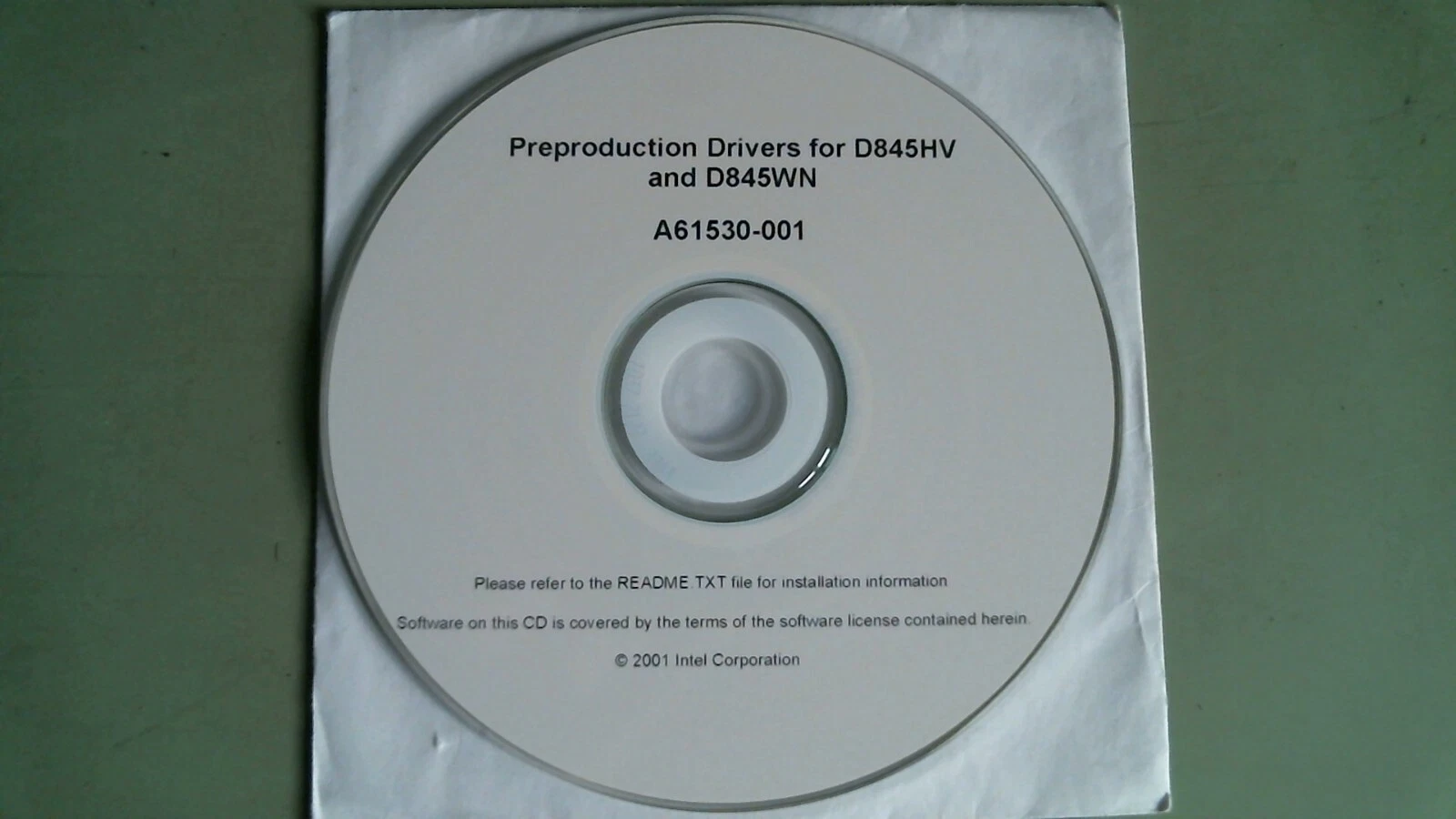CD - Intel preproduction drivers for D845HV and D845WN A61530-001