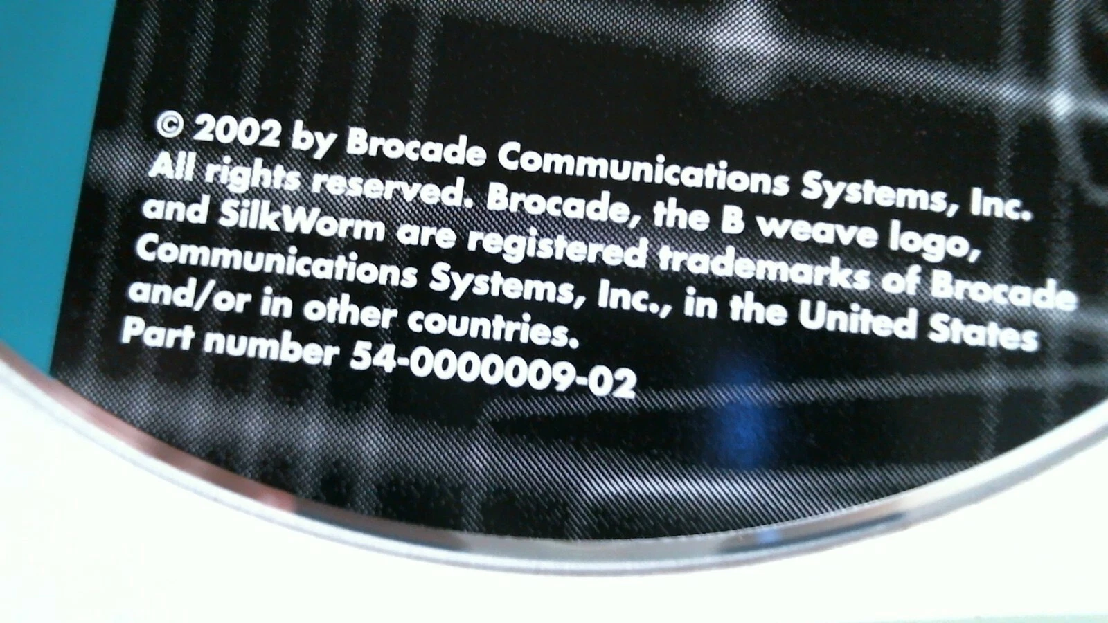 CD - Brocade SilkWorm 3000 Family Documentation 2002 54-0000009-02 - image 2