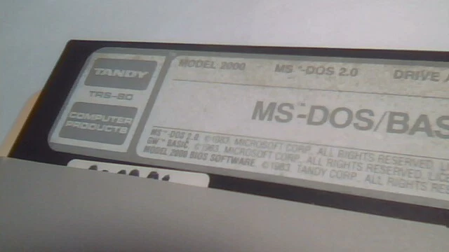 Tandy TRS-80 MS-DOS Basic 2.0 Model 2000 26-5103 - 5.25 floppy disk - image 4