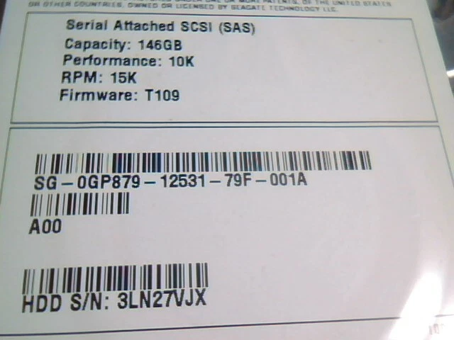 Hard Disk Drive SAS Seagate Cheetah T10 ST3146755SS 9DK066-052 T109 1311 MHAJ-4 - image 5