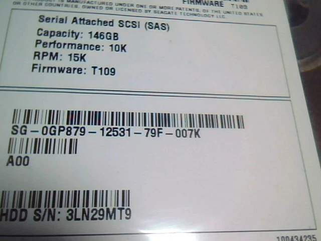 Hard Disk Drive SAS Seagate Cheetah T10 ST3146755SS 9DK066-052 T109 1311 MHAJ-4, - image 5