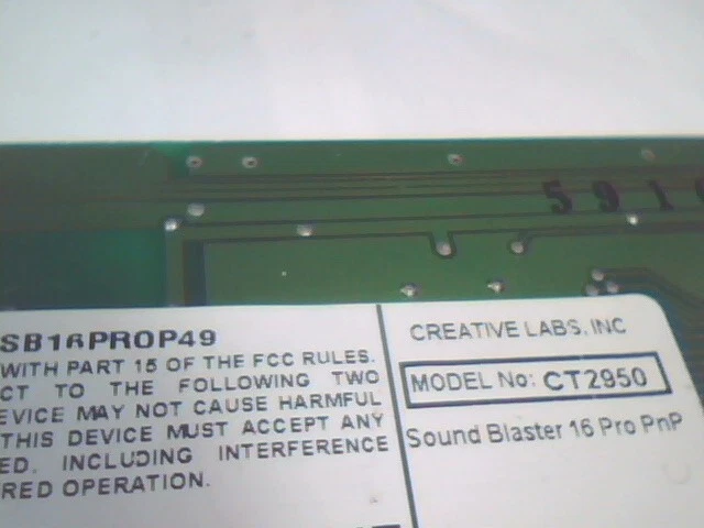 Creative Labs CT2950 SoundBlaster 16 Pro PNP 16-bit ISA Sound Card vintage - BAP - image 10