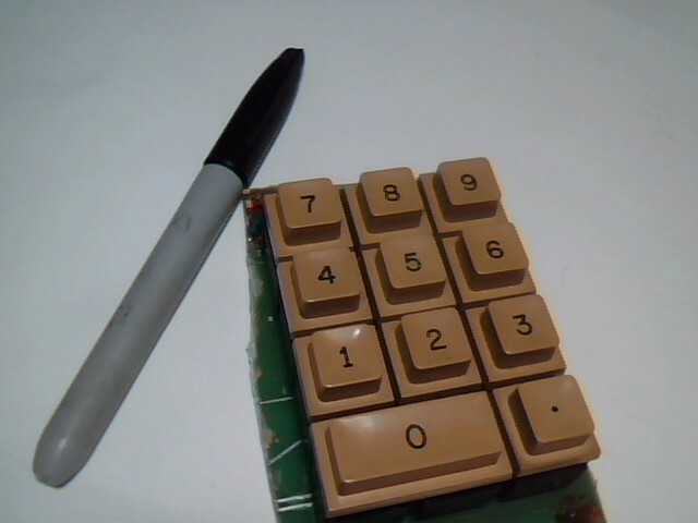 Vintage keypad keyboard keys 1973 square hole Rapidman 1220