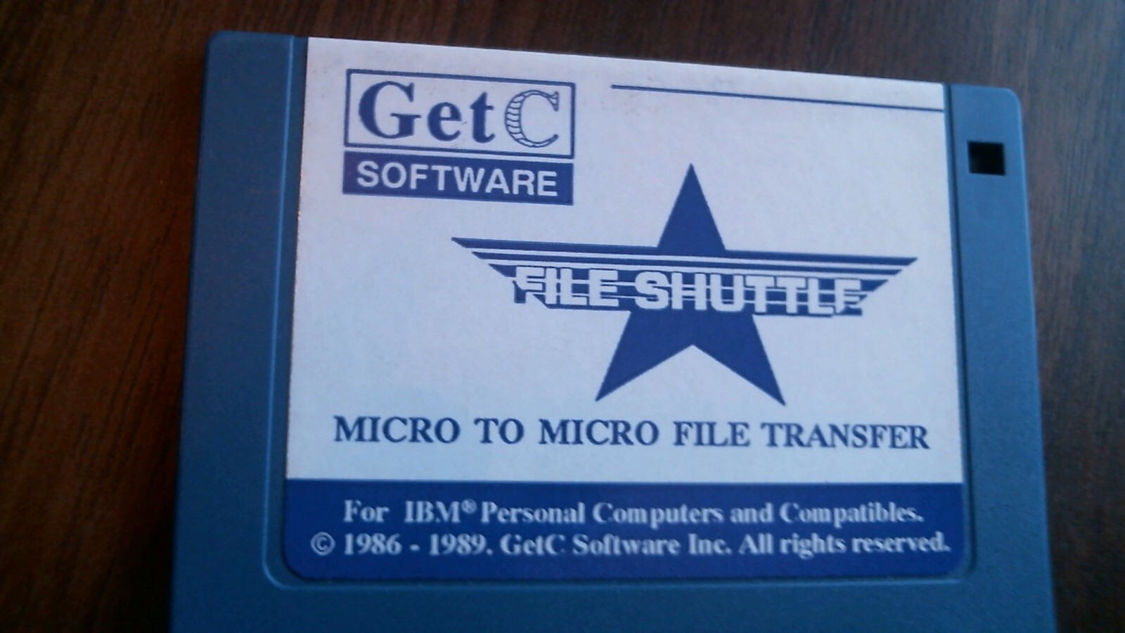 GetC File Shuttle Micro to Micro File Transfer IBM 1986 - floppy disk 3.5 inch