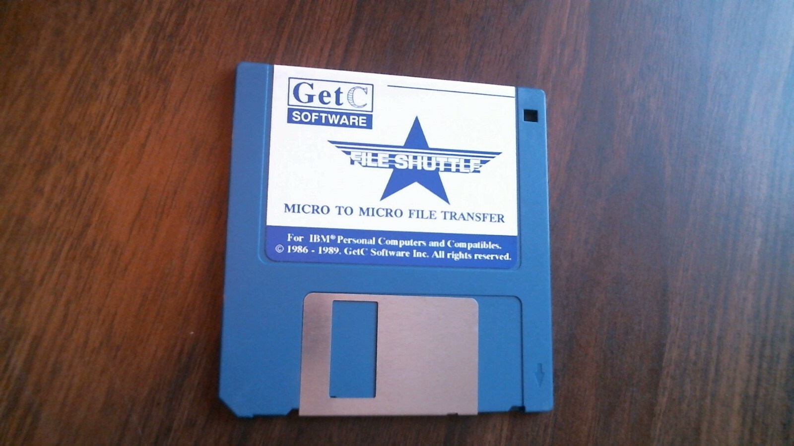 GetC File Shuttle Micro to Micro File Transfer IBM 1986 - floppy disk 3.5 inch — image 2